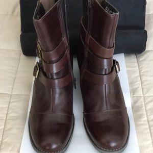 Hush Puppies Brown Ankle Leather Boots (sz 8)